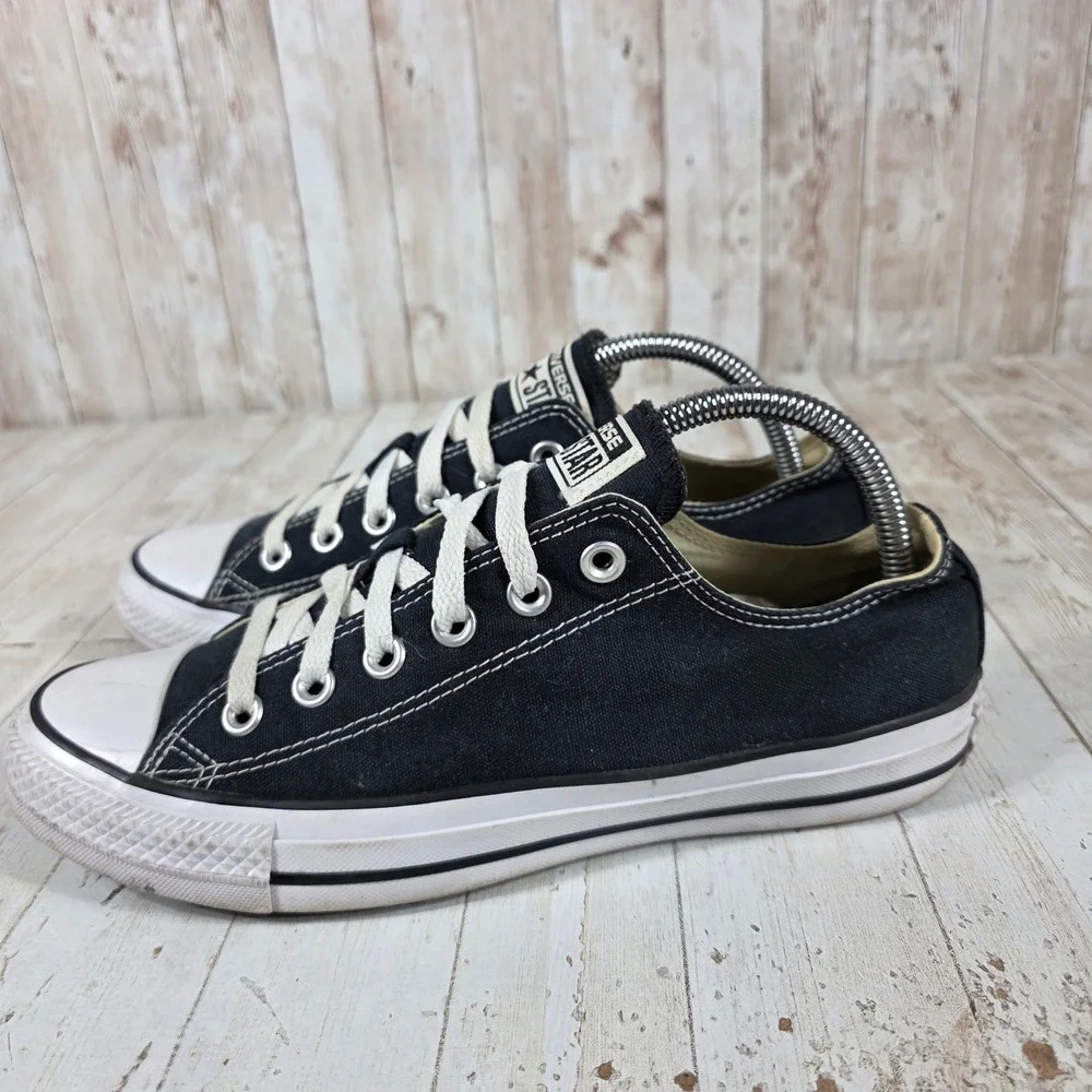Converse Chuck Taylor All Star Low Top Black Canvas Sneakers  Womens 9 Mens 7